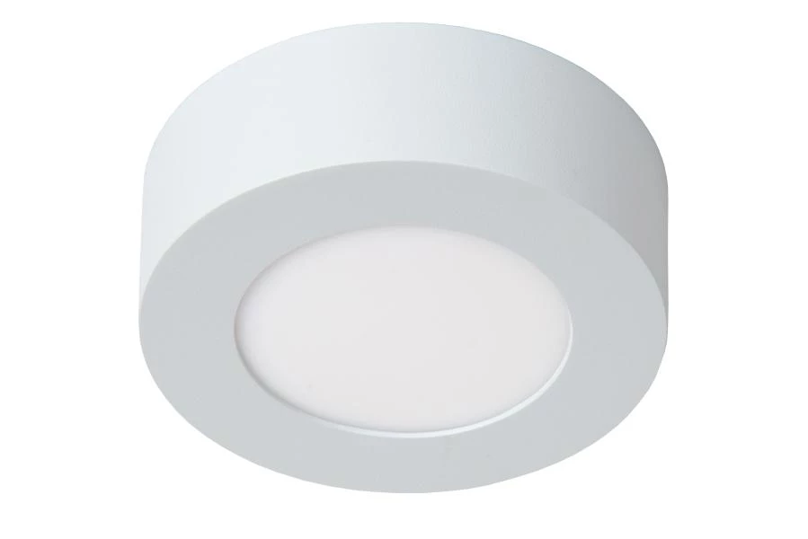 Lucide BRICE-LED - Plafonnière Badkamer - Ø 11,7 cm - LED Dimb. - 1x8W 3000K - IP44 - Wit - uitgezet